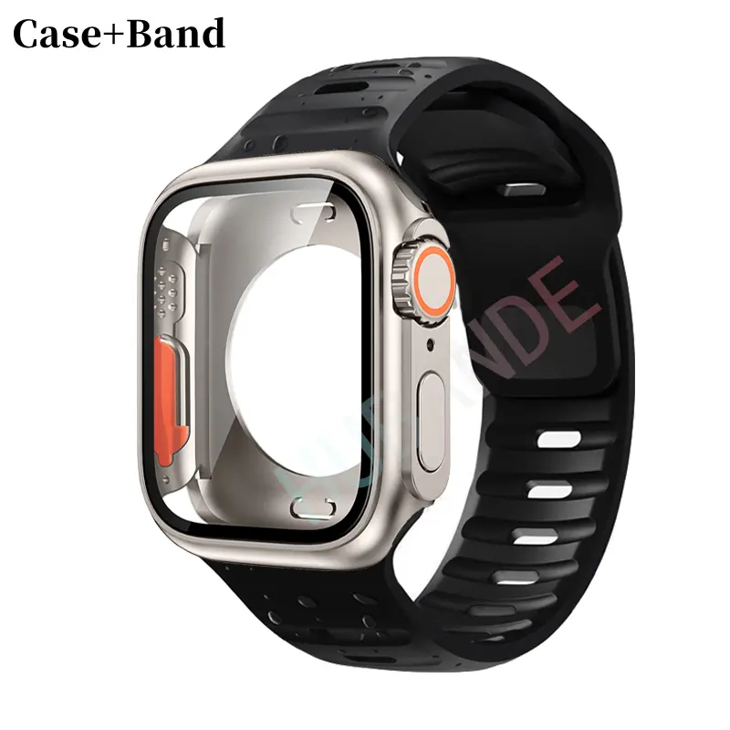 Silicone strap For Apple Watch 44mm 45mm 41mm 40mm Bracelet+Screen protectores Change to Ultra For iWatch Series 9 8 7 SE 6 5 3 - Image 56