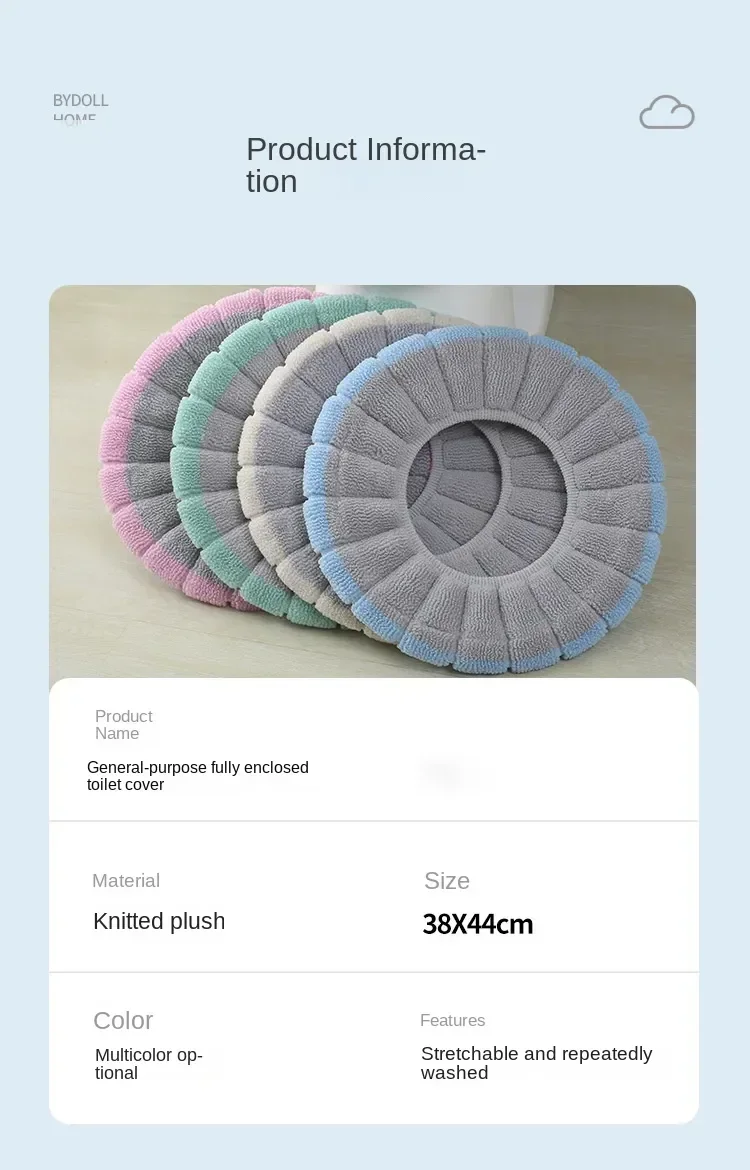 Winter Badezimmer Kissen Warme Wc Sitz Abdeckung Matte Wc Pad mit Griff Dicker Weiche Waschbar Closes Wärmer Zubehör – Detail 15