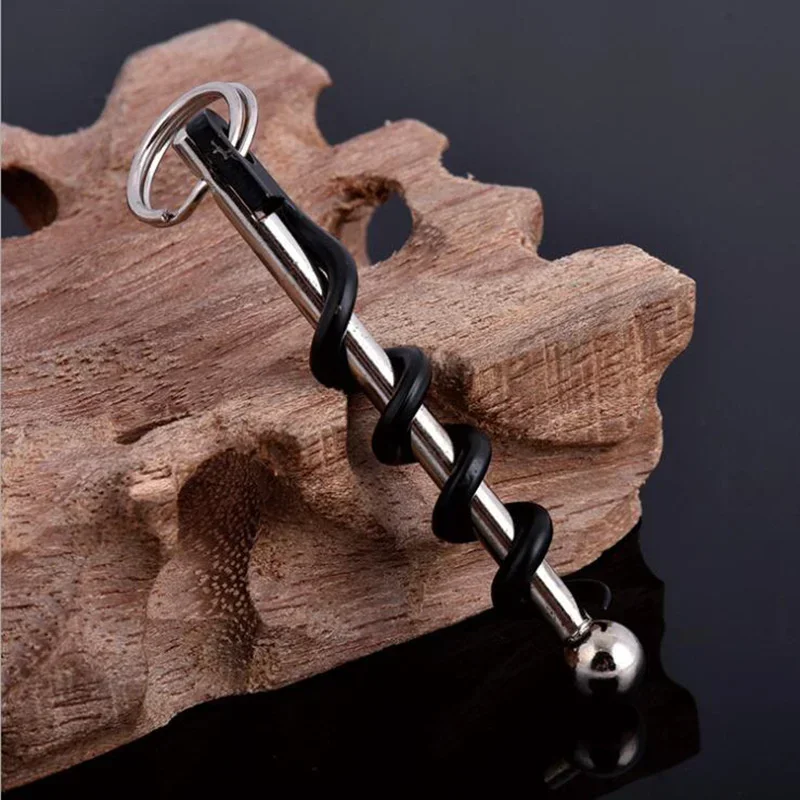 Mini Wine Beer Bottle Opener Portable Stainless Steel Corkscrew Double Hinged Bottle Corkscrew Outdoor Keychain Wine Opener Bar
