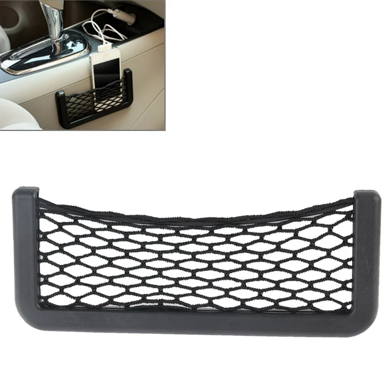 Car Net Bag Car Storage Bag Automotive Pockets Self-adhesive Mesh