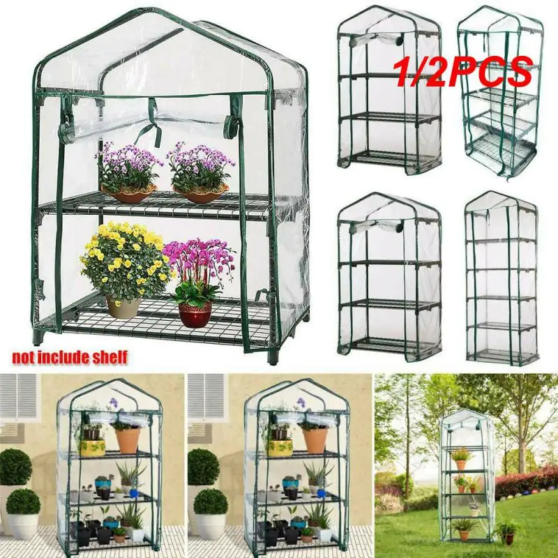 1/2PCS Tent Pvc Cover Waterproof Small Greenhouse 2-5 Tier Pvc Plant Greenhouse Plant Grow Bags Plant Grow Flower House Seedling