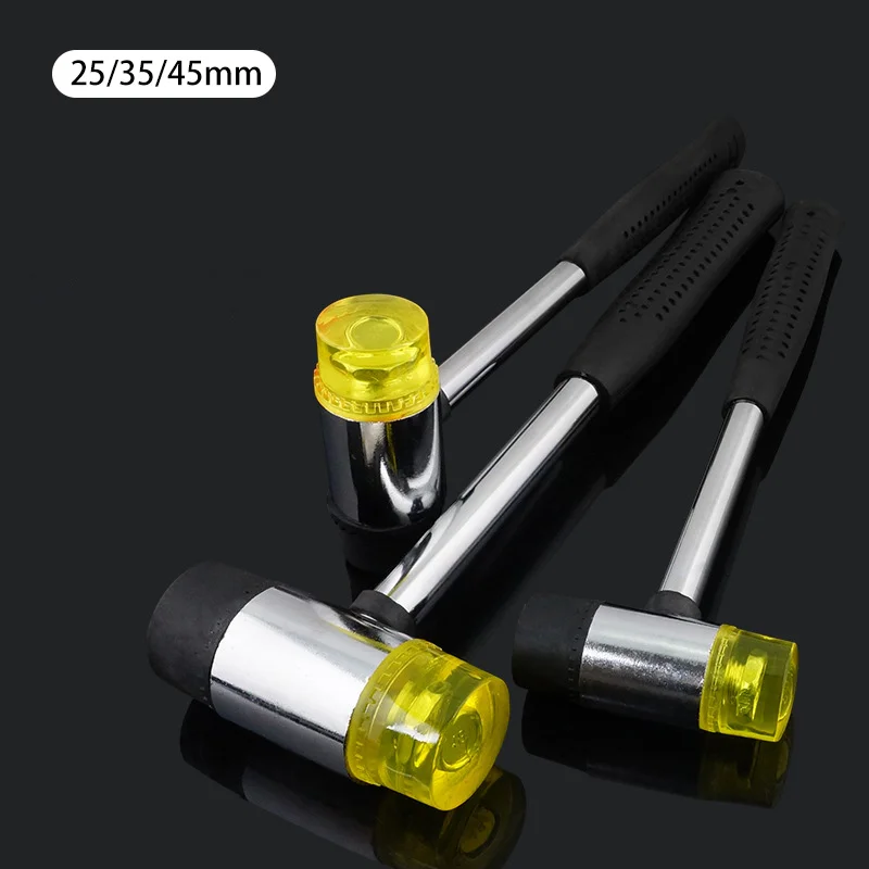 

25mm 35mm 45mm Rubber Hammer Double Faced Work Glazing Window Nylon Hammer with Round Head and Non-slip Handle DIY Hand Tool