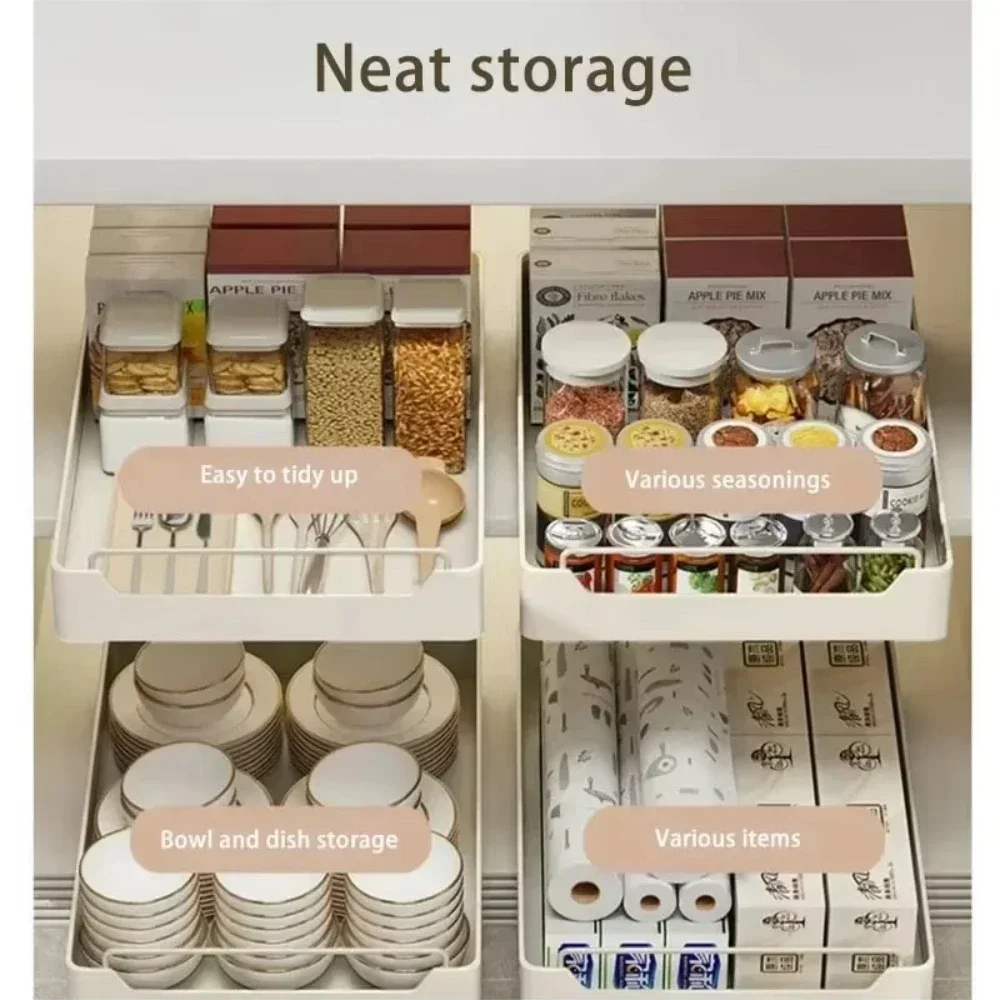 Kitchen Storage Rack Slide Rails Pull-out Kitchen Drawer Type Storage Tray Spice Box Rack Cabinets Organizer storage box,spice rack,storage tray,kitchen tray,bamboo organizer tray,jewelry storage tray,rotating storage organizer