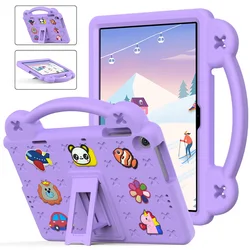 Durable EVA Bear Stand Case for Kids - Shockproof Tablet Cover with Handle (Purple)