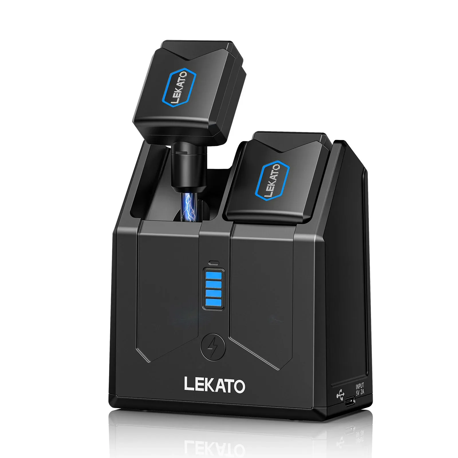새로운 기타/베이스 Lekato 5.8Ghz 무선 기타 시스템(충전 케이스 포함) - 4채널 충전식 송신기 및 수신기