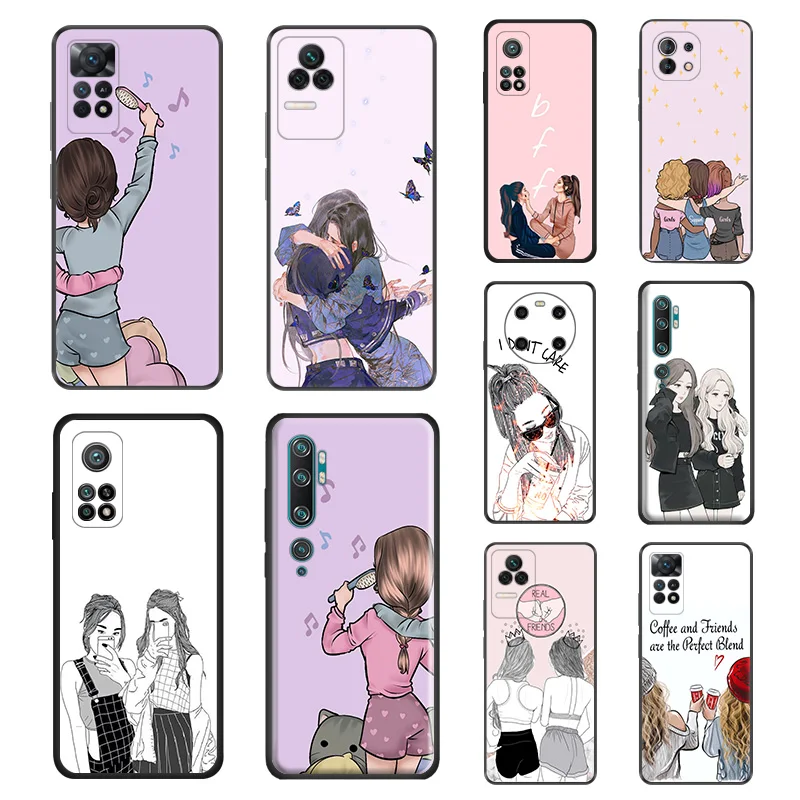 Custodia Per Telefono Per Redmi Note 12 12S 11 11S 10 Lite S Note10 Pro 9 9T 8 8T 7 Cute Girls Best Friends Forever Cover Protettiva Per Fotocamera
