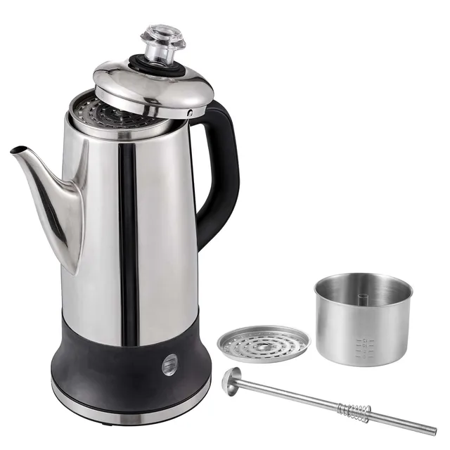 Cafetière électrique Singwinner de 12 tasses, cafetière en acier inoxydable 304 avec fonction de maintien au chaud 1