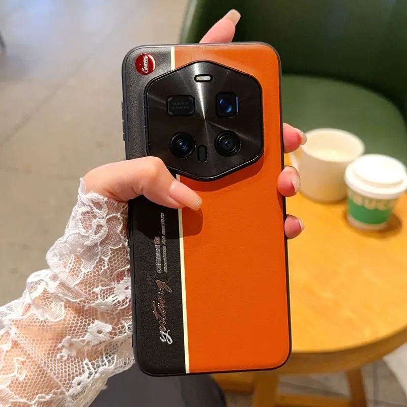 Luxury Luminous Leather Protective Case – Fashionable Design, Enhanced Camera Protection
