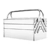Stainless Steel Tool Box Household Tools Storage Box Car Storage Auto Repair Folding Box Portable Carrying Case 42x20.5x21cm 2