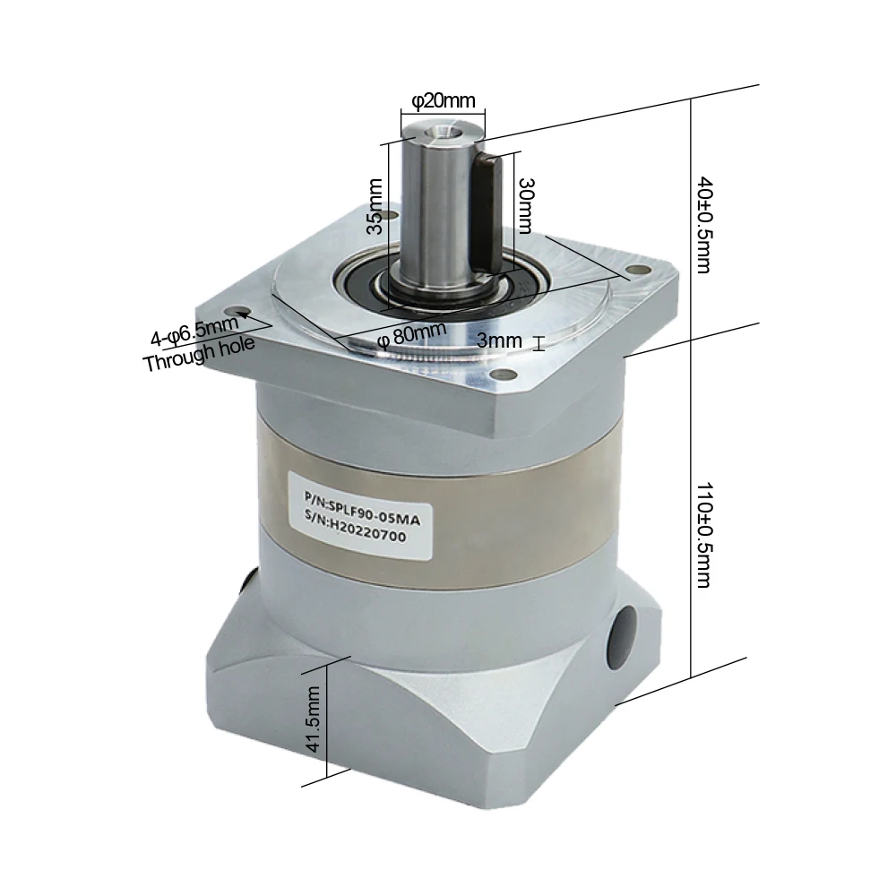 Planetary Reducer SPLF90 Suitable For 90 Flange Servo Motor 750w Gear Ratio 4 / 5 / 7 10 Max 90N.m &le;10 arcmin input 19mm