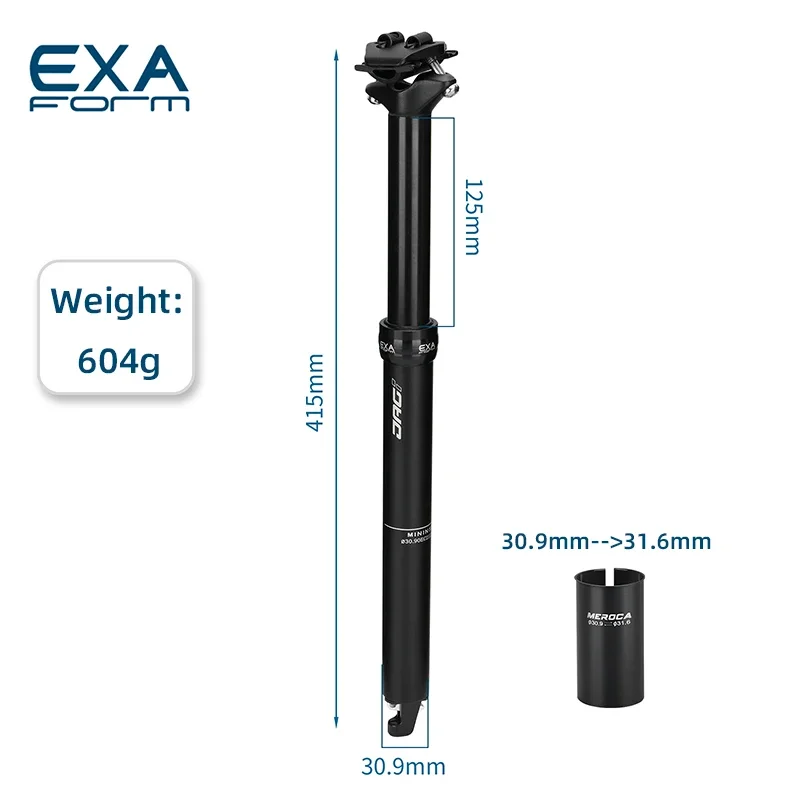 KS EXAFORM JAG-I 내부 케이블 드롭 원격 자전거 시트포스트 스포이드 시트 포스트, 30.9mm, 31.6mm, 100mm