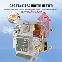 Chauffe-eau au gaz propane/GPL blanc, nouvelle conception, 10L/min, pour caravanes et camping-cars, 20kW, électrique, sans réservoir, échangeur de chaleur en cuivre, LED 2