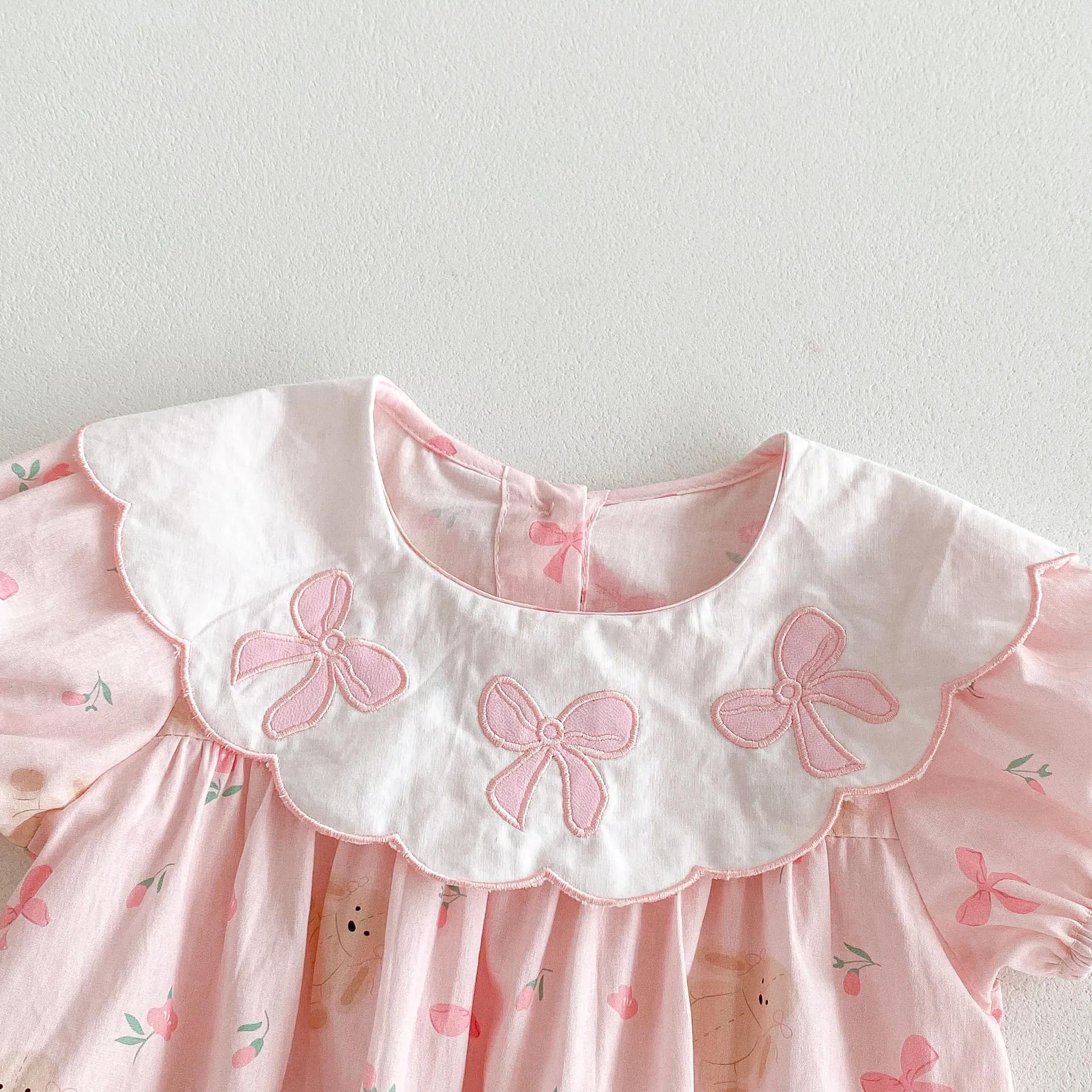 22281-1 Baby Short Sleeve Clothes 2024 Summer New Baby Girl's One Piece Clothes 100 Days Princess Climbing Clothes 6