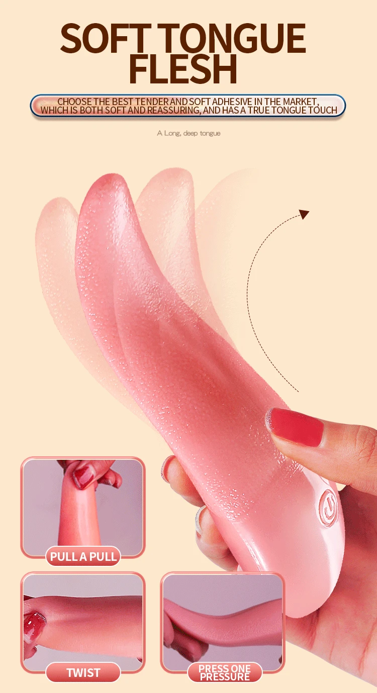 Realistic Licking Tongue Rose Vibrator for Women 7 Speeds Nipples Clitoral Stimulation Sucking Sex Toys for Adult Female Couples