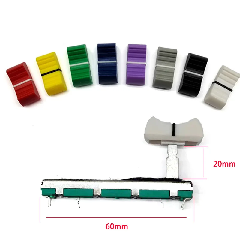 2 Pezzi Adatto Per Akai Yajia Mixing Console B10K B103 Potenziometro Scorrevole Pusher 60Mm Pioneer Pusher Cappello A Otto Colori