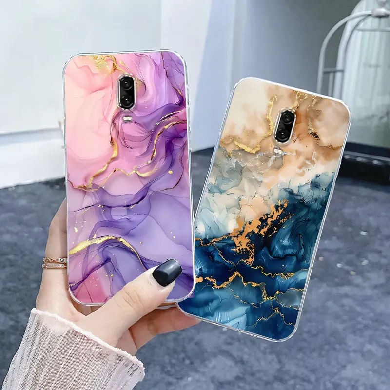Luxury Marble Butterfly Flower Clear Soft Silicone Protective Phone Case