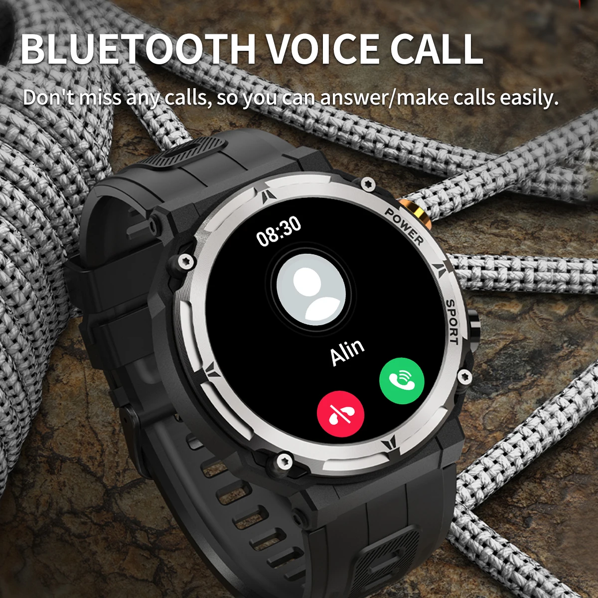 MISIRUN C21Pro Smart Watch Men Outdoor Sport Smartwatch BT Call Voice Assistant Watch Heart Rate Monitor Waterproof Wristwatch 2