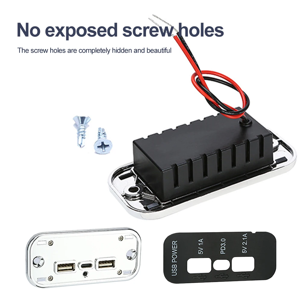 35.5W PD3.0 차량용 충전기 소켓 오토바이 트럭 ATV 보트 RV 용 듀얼 USB 3.1A Type-C 고속 충전 분배기 콘센트 전원 어댑터
