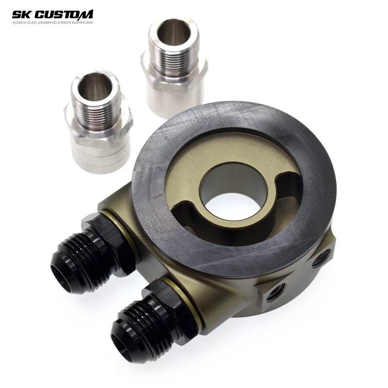 Oil Radiator Adapter Car Aluminum Universal Oil Filter Car Modification Engine Cooling For Cooler Plate Kit AN10 AN8 oil cooler kit aluminum radiator aluminum radiator kit oil filter adapter