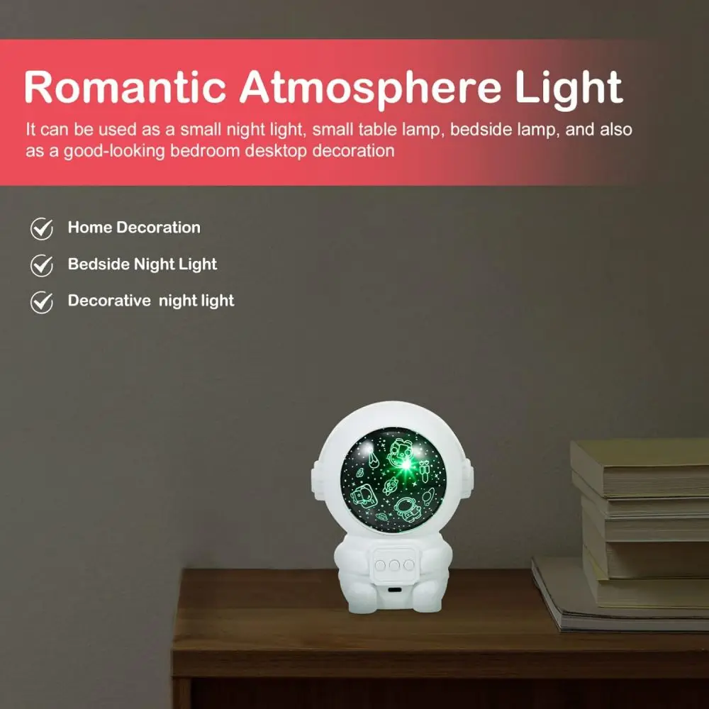 Robo Astronaut Projector Lamps Starry Sky LED Night Light USB Rotate Lights Christmas Decoration Lamp Bedroom Decor Kids Gifts 4