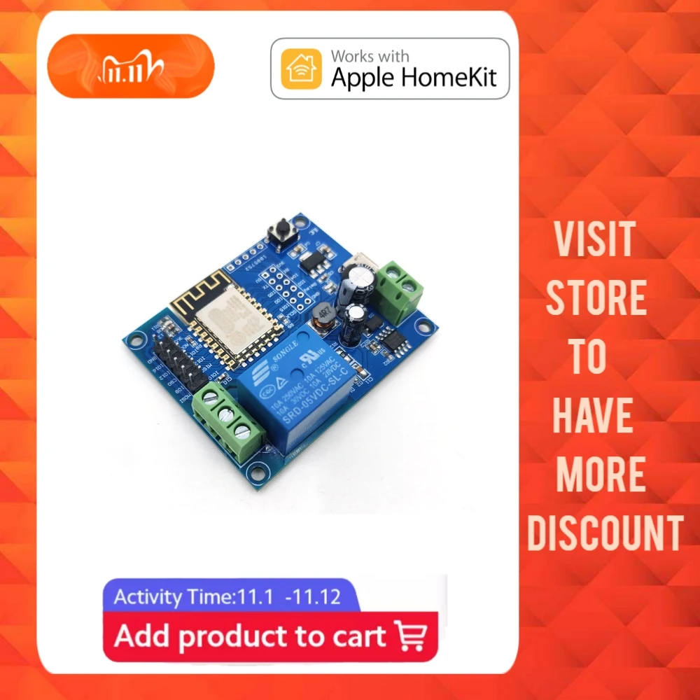 Athom Homekit And Mqtt Wifi Relay Module Inching Switch Selflocking