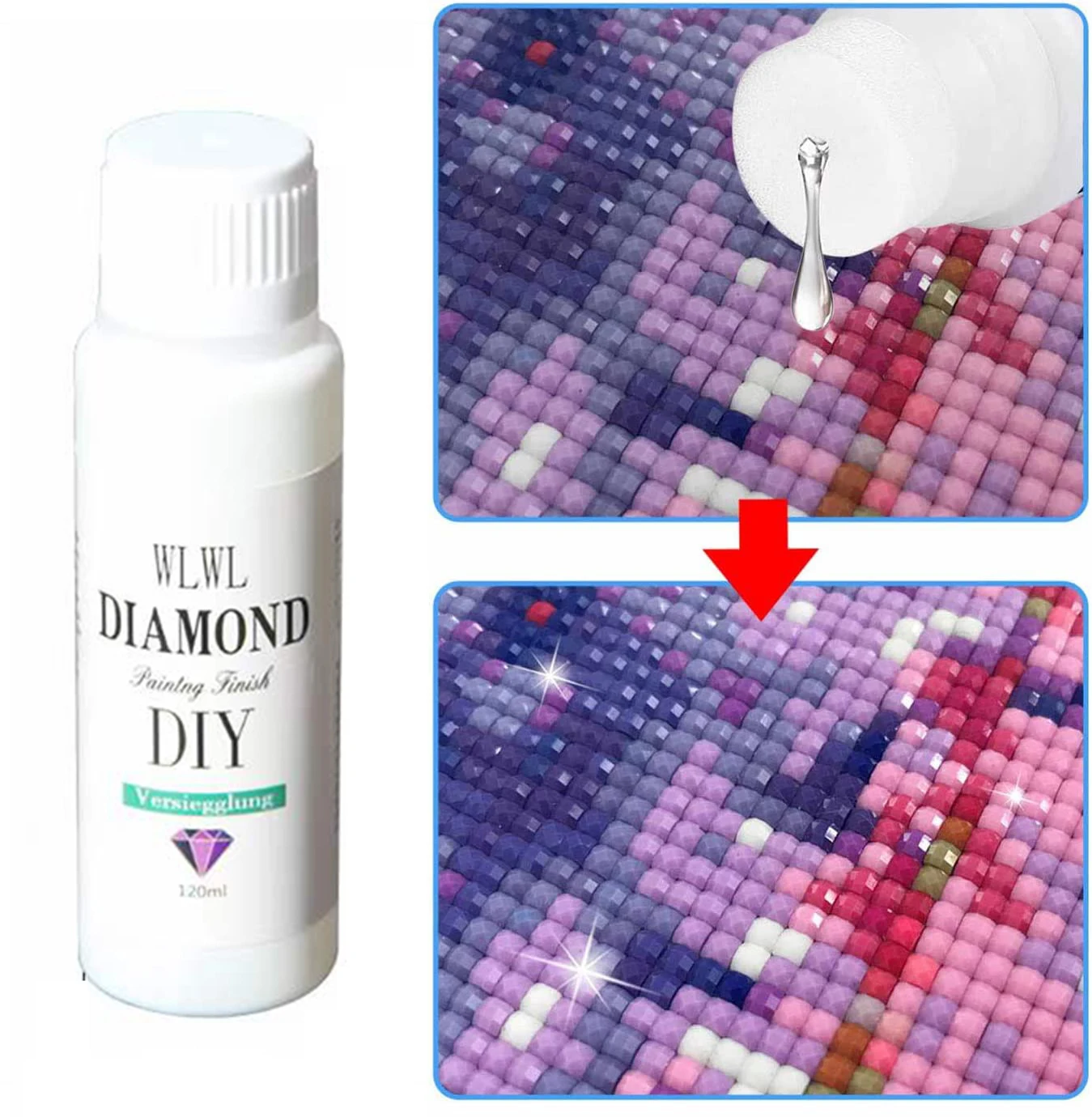 Diamond Painting Sealer High Gloss 120ML Diamond Art Glue Sealer Permanent  Hold Shine Effect Sealer DIY Craft Conserver Glue - AliExpress