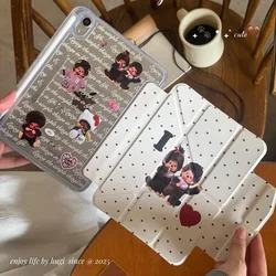 Love Heart M - Monchhichi Tablet Case - Stylish Protective Cover - IPad5 6 Air1 2 9.7in (Silver)