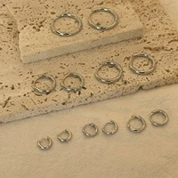 6-15mm Stainless Steel Earring Minimalist Classic Round Gold Color Earring for Women Men Tiny Huggie Hoop Rock  Jewelry Gift - Image 4