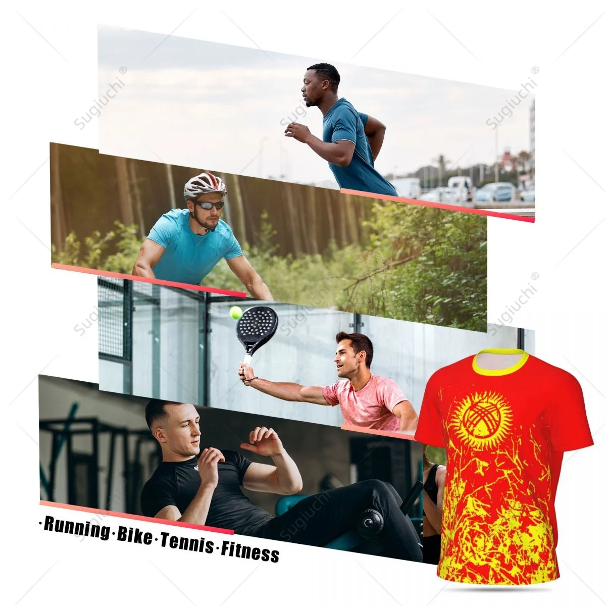 Exclusive design Kyrgyzstan Flag Grain 3D Printed Men For Running Bike Soccer Tennis Fitness Sports tshirt Mesh Short T-shirt