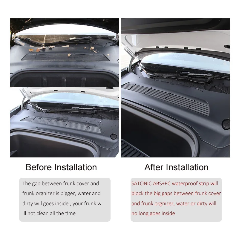 For Tesla Model 3 Y Front Chassis Waterproof Rainproof Cover Water Strip  Air Inlet Protective Cover Modification Accessories - Stowing Tidying -  AliExpress