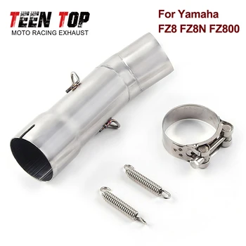 Exhaust Middle Link Pipe 51mm Steel Motorcycle Muffler Connector Tube For Yamaha FZ8 FZ8N FZ800