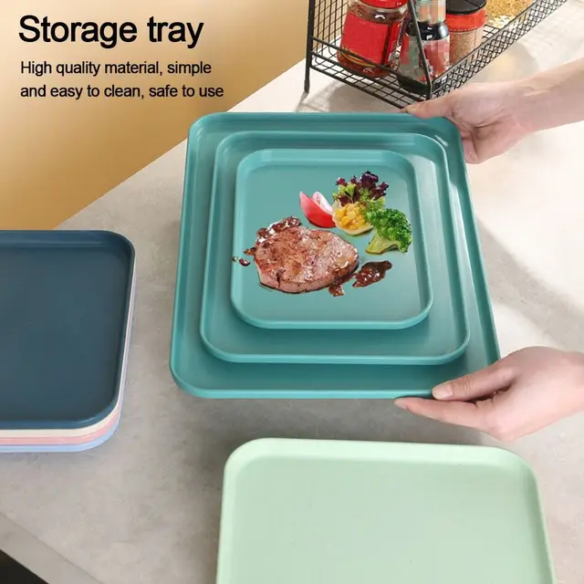 Multiple Colors Rectangular Plastic Pallet Tray Food Bread Pan Storage Tray Hotel Service Tray Dessert Pallet Hotel Service Tray 3