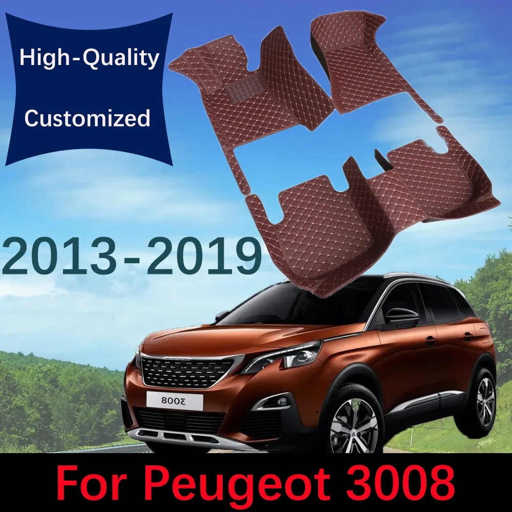 

Car Floor Mats For Peugeot 3008 2013 2014 2015 2016 2017 2018 2019 Custom Leather Automobile Carpet Rugs Foot Pads Accessories