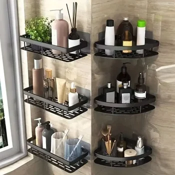 No-Drill Bathroom Corner Shelf 1