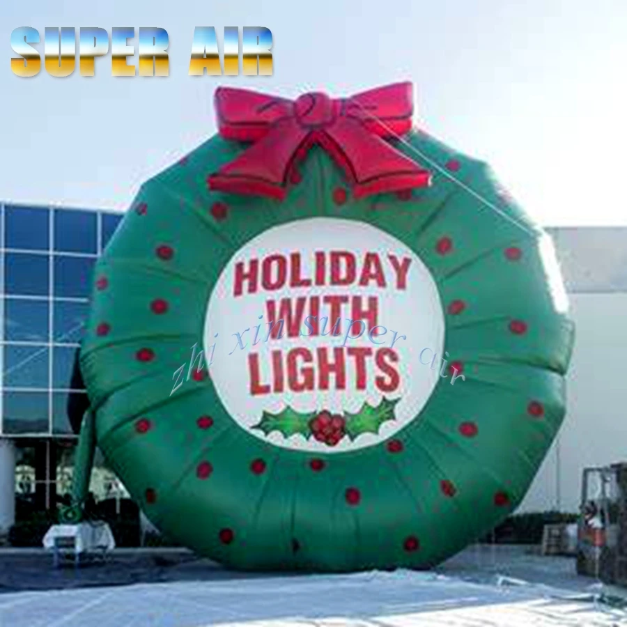 

2023 hot sale christmas event party Air Blown Inflatable green Christmas wreath