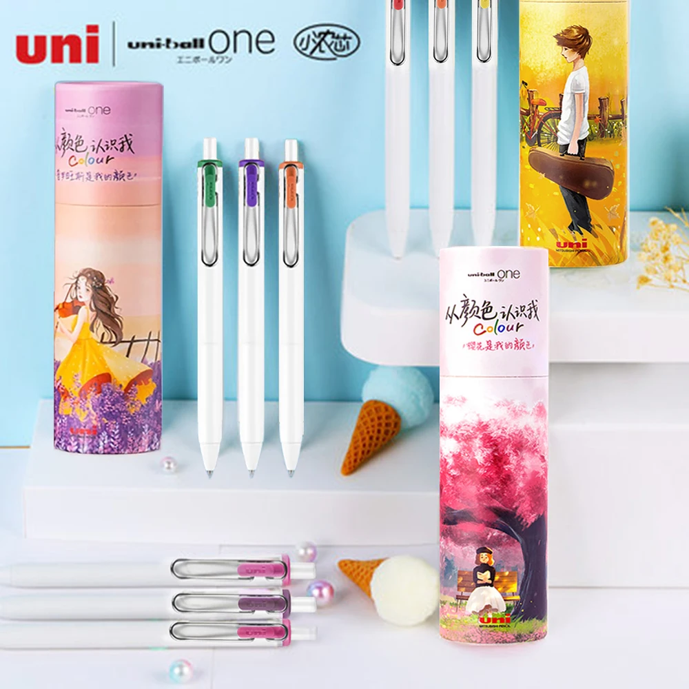 

4/box Japan Uni Limited Small Thick Core Gel Pen Color Hand Account Student Marker Pen Writing Smooth 0.38mm Writing Supplies