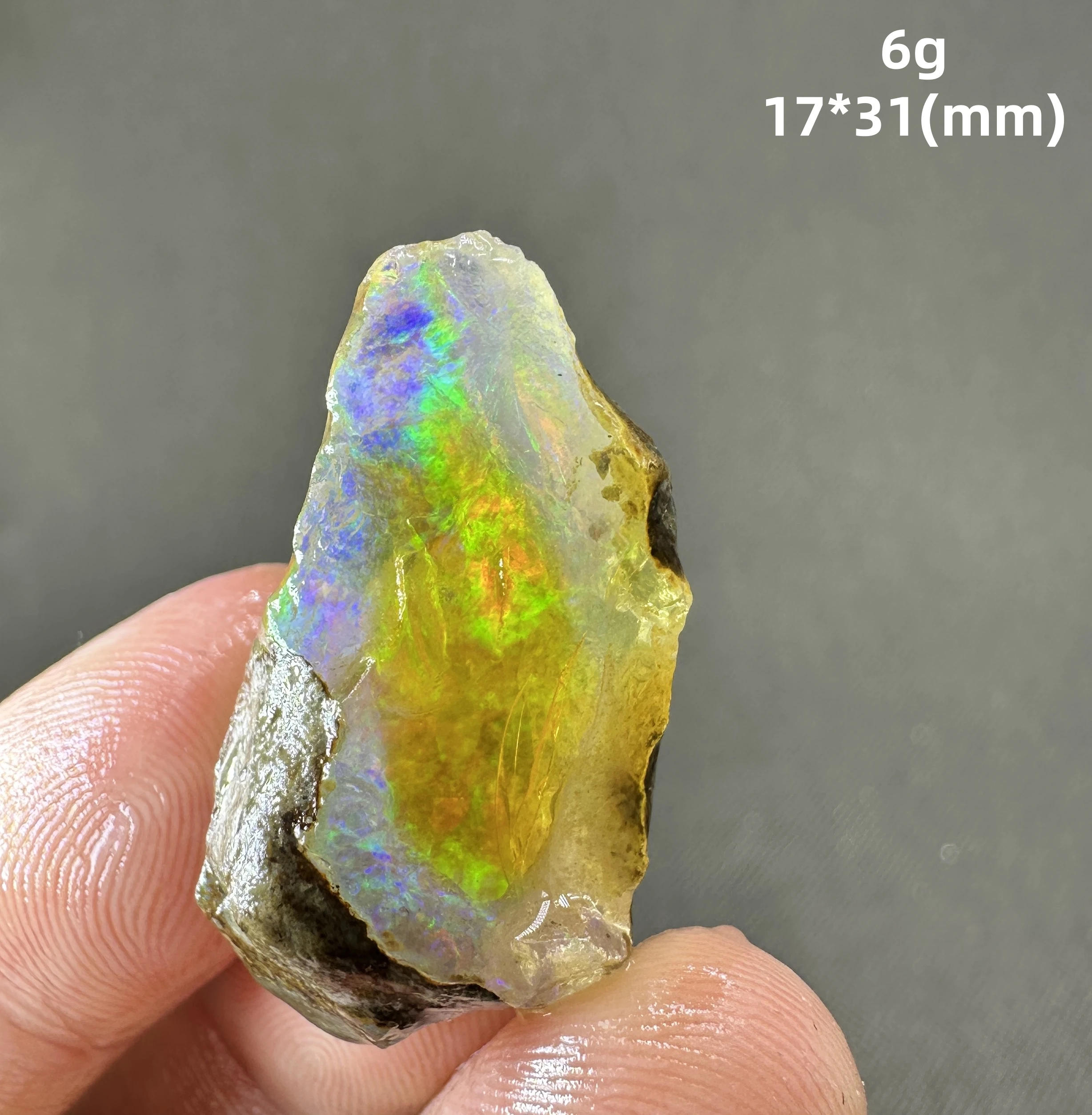 6 g Natural rare color Ethiopia water Opal gem mineral specimen + healing quartz crystals and stones rock gemstone 3