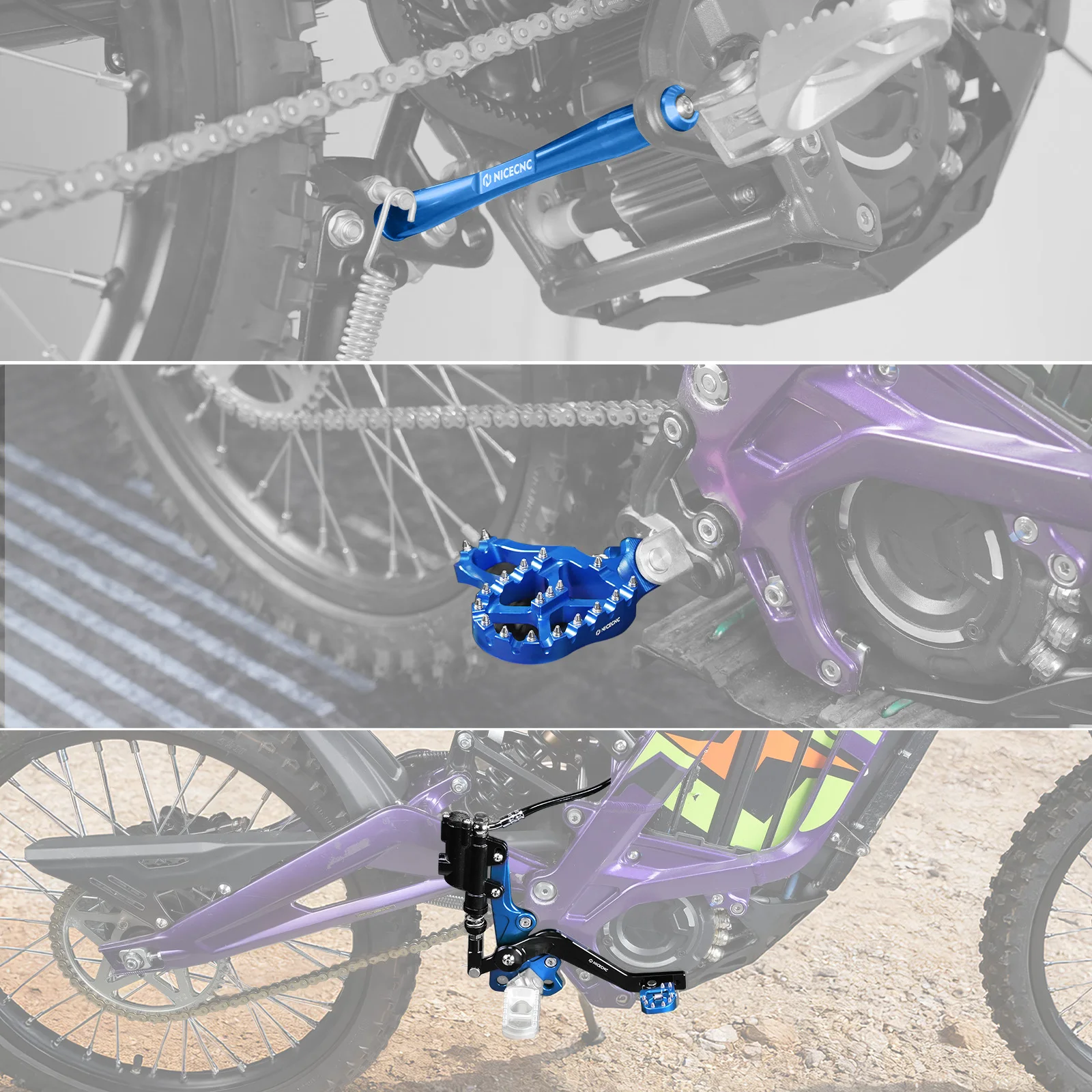 Für Surron Light Bee X S und Segway X160 X260: Hydraulische Hinterradbremse & Fußrastenverlängerung & Fußstützenhalterung aus Aluminium – Detail 16