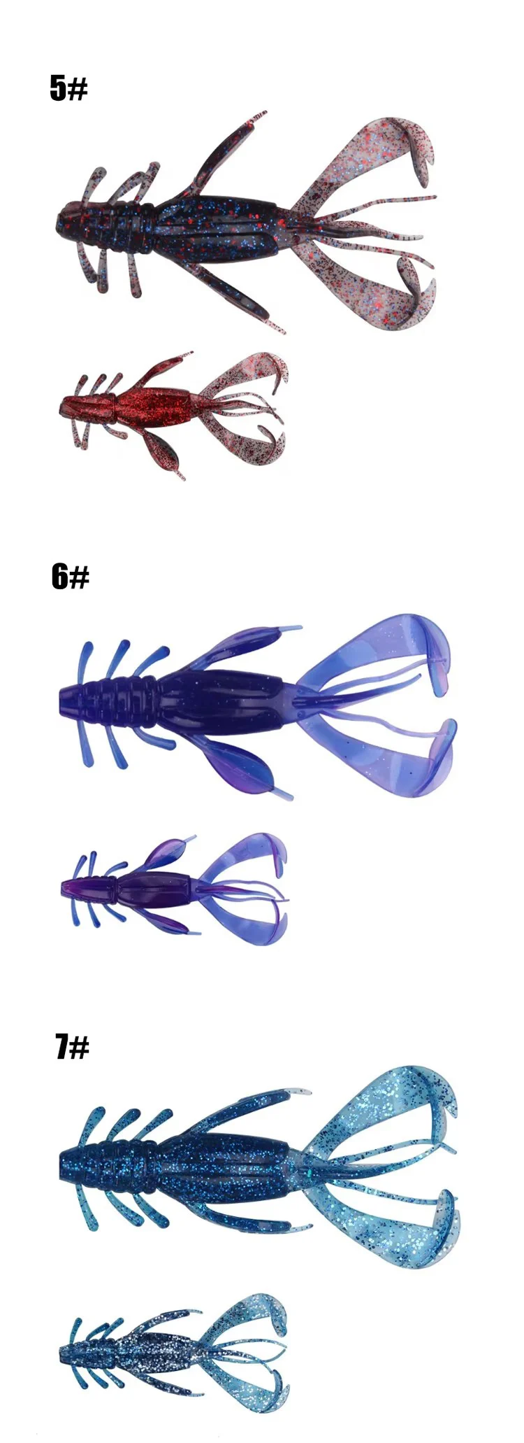 Weihe 4 stücke Bart Garnelen Soft köder 10cm 10g Angeln Kunst köder Soft Fishing Köder Simulation lebensechte Garnelen Soft Shrimp Köder – Detail 4