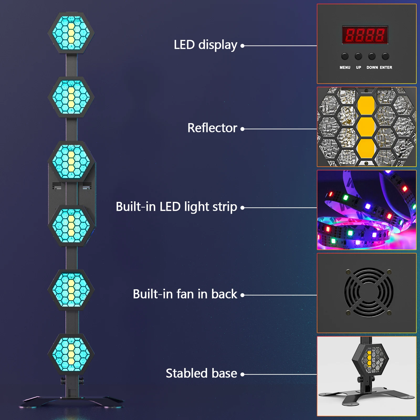 2PCS 240W Linear Vintage Light RGB 3 in 1 Stage Lighting Effect COB LED Lighting for Disco KTV Party Concert Wedding Theater 4