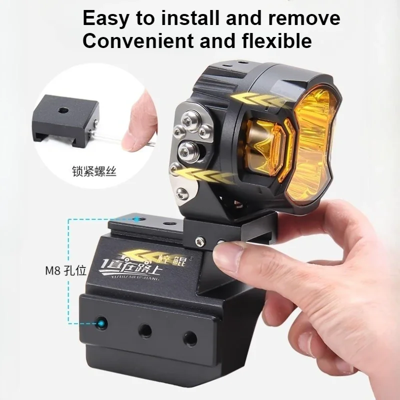 For Toyota Highlander 2007-2019 Car A Pillar Spotlight Bracket Front Engine Hood Quick Release Dual Guide Rail Expansion Stand detail image 3