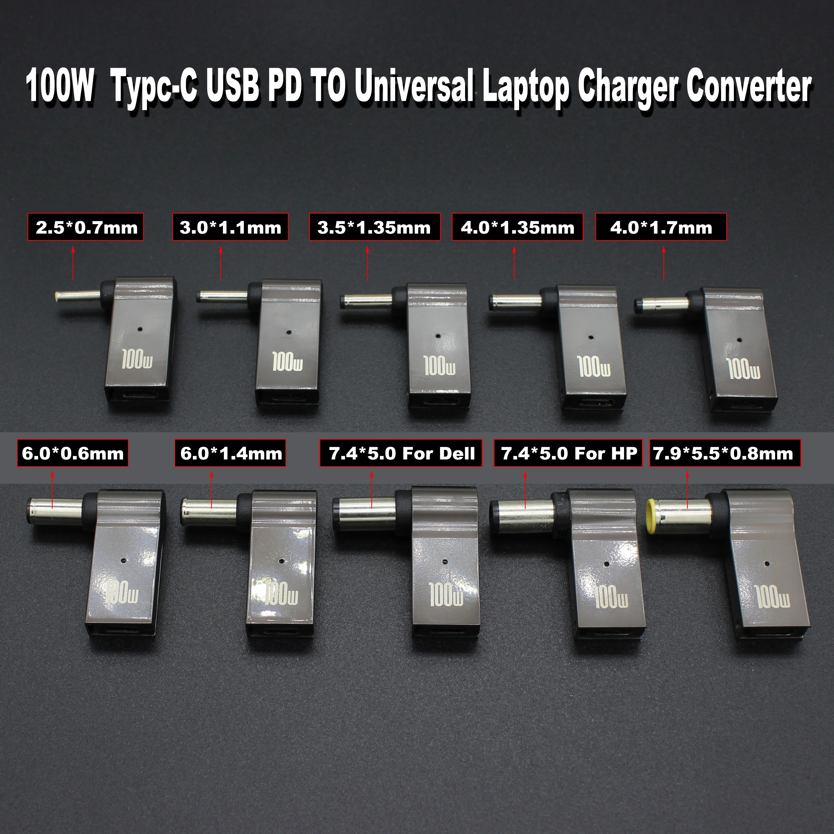 100W USB-C to DC Power Adapter Converter for Universal Laptop Charging