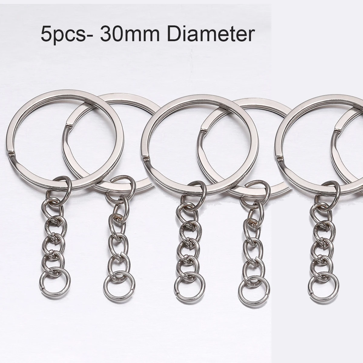 50xMetal DIY Jewelry Making Split Keyring Ring Parts Keychain With