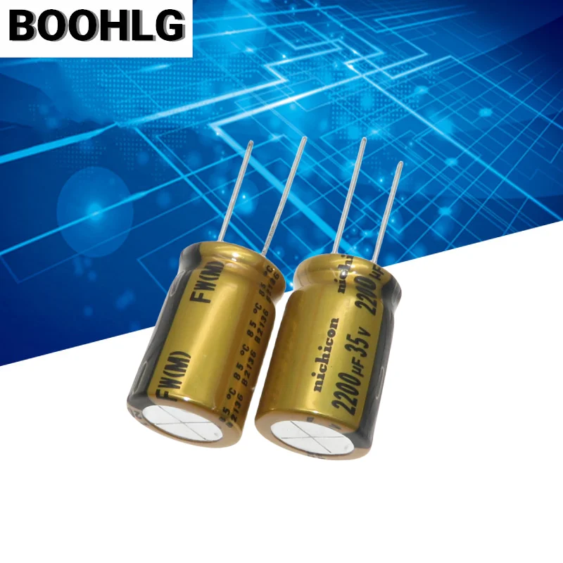 

5 шт. оригинальный 2200UF 35V японский фотофильтр конденсатор 35V 2200UF 16X25 FW Золотой корпус