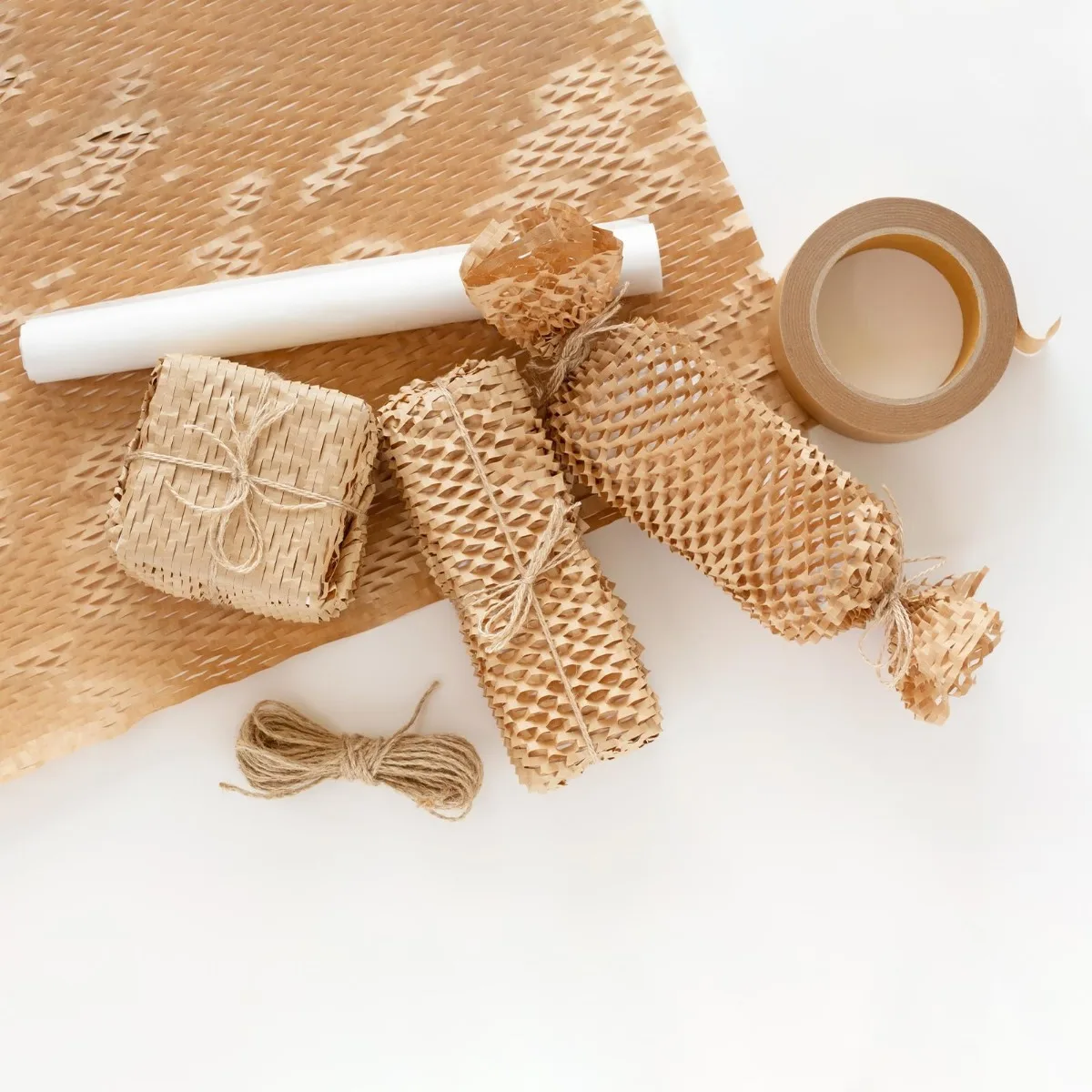 50cmx10m Honeycomb Paper, Shockproof Buffer Packaging Paper, Degradable Environmental Protection Kraft Paper Flower Packaging