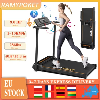 RAMYPOKET Tapis motore 2,5 HP 1-10 km/h Tapis roulant pieghevole Display a LED Tappetino da passeggio per casa/ufficio a basso rumore