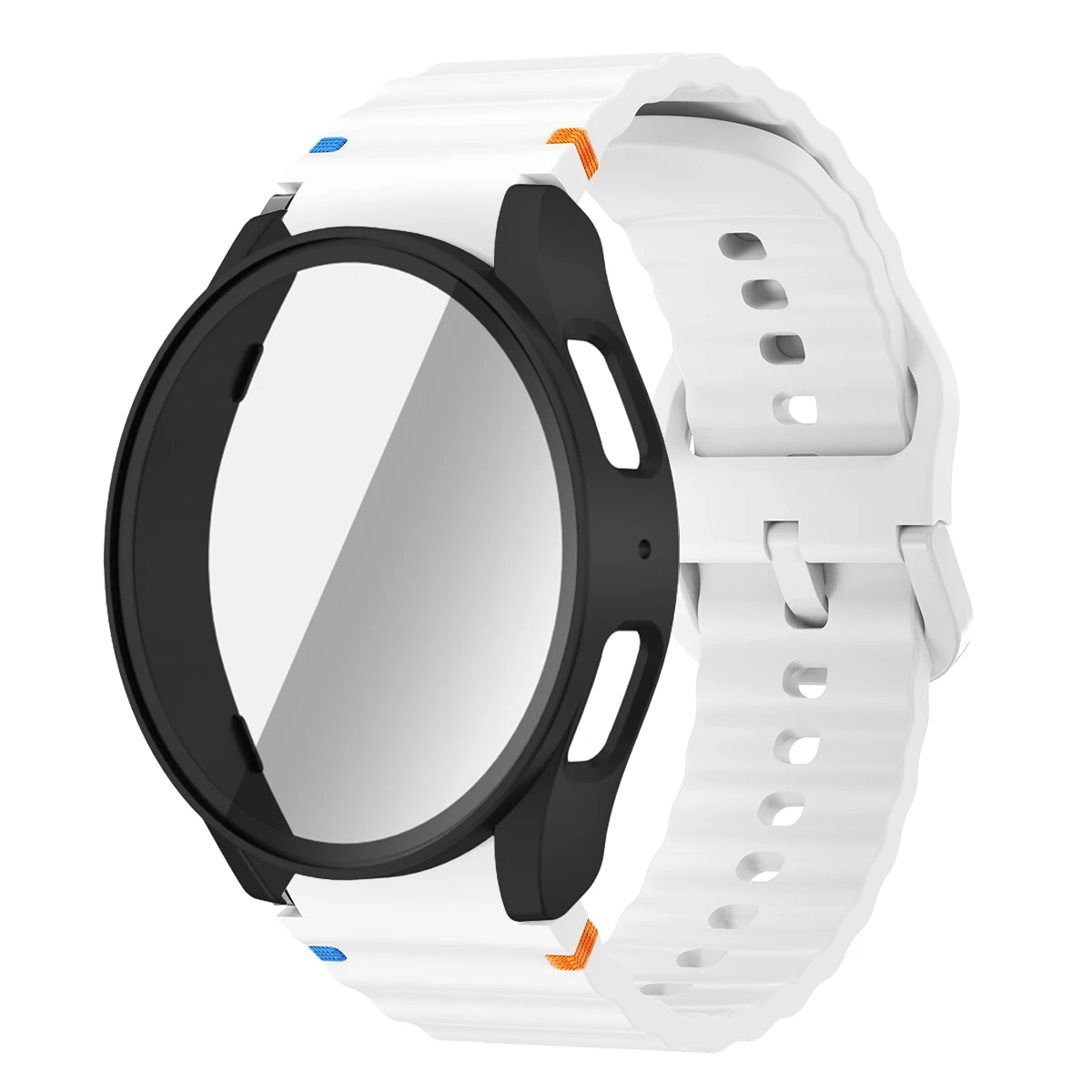 Silicone Watch Strap with Case and Screen Protector for 40-44mm Smartwatches - Durable Wrist Accessory