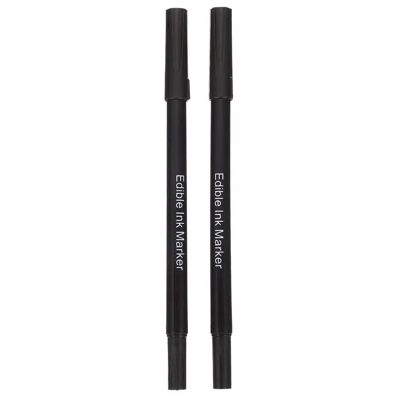 

2Pcs Edible Baking Coloring Pen Double-Headed 0.7mm Signature Pen Brush Cake Fondant Cookie Chocolate Paintbrush Baking Ink Pen