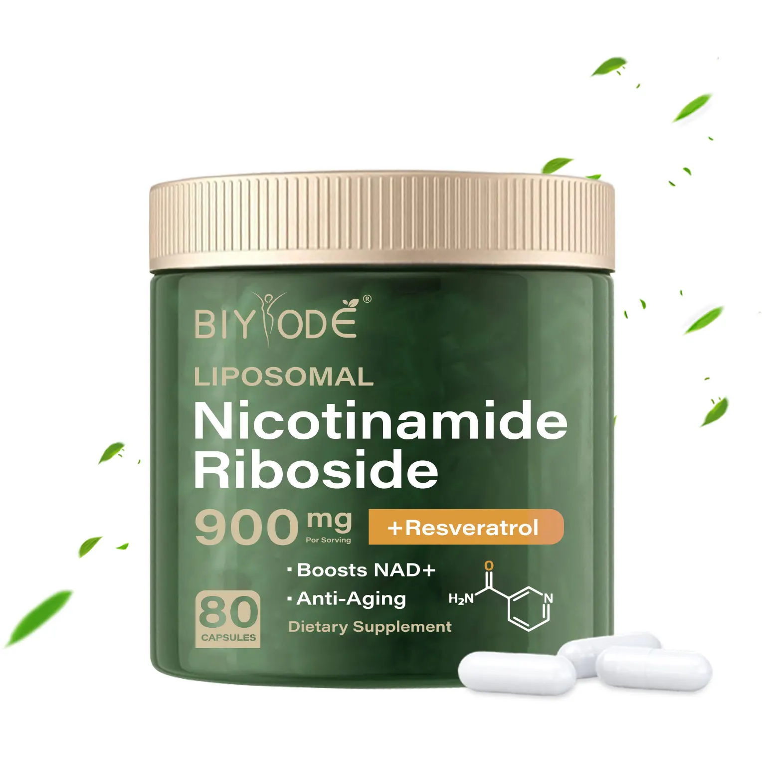 Nad supplements NAD+ supplement capsule-liposomal nicotinamide riboside resveratrol quercetin for anti-aging energy focus-80pcs