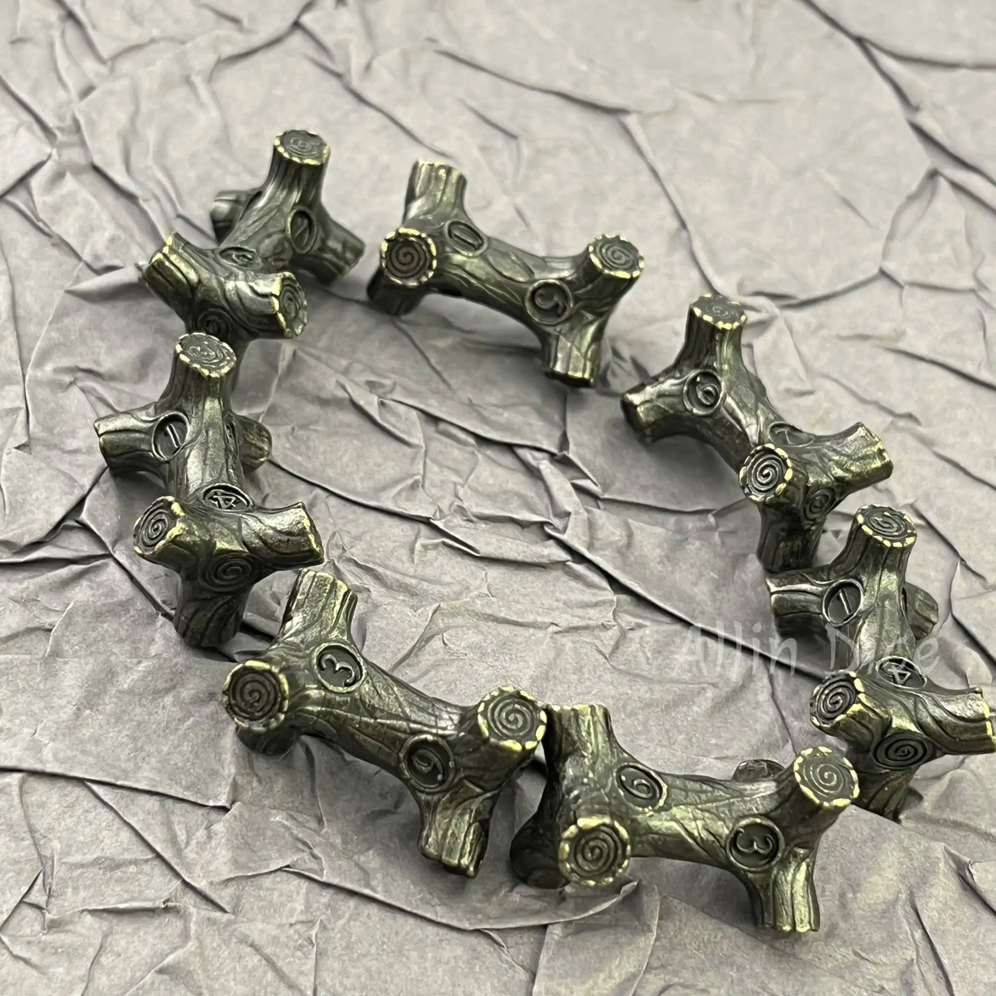 7PCS Metal Branch Dices DND Dice set for Dungeon and Dragons DND RPG Dices Metal Role Playing Games D&D Branch Shaped Dice